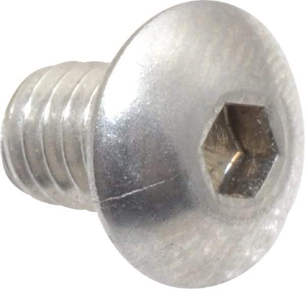 Value Collection - #8-32 UNC Hex Socket Drive, Button Screw - Grade 18-8 Stainless Steel, Uncoated, Fully Threaded, 1/4" Length Under Head - Industrial Tool & Supply