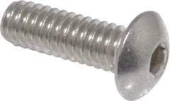 Value Collection - #8-32 UNC Hex Socket Drive, Button Screw - Grade 18-8 Stainless Steel, Uncoated, Fully Threaded, 1/2" Length Under Head - Industrial Tool & Supply