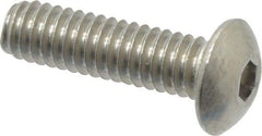 Value Collection - #8-32 UNC Hex Socket Drive, Button Screw - Grade 18-8 Stainless Steel, Uncoated, Fully Threaded, 5/8" Length Under Head - Industrial Tool & Supply