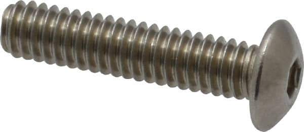 Value Collection - #8-32 UNC Hex Socket Drive, Button Screw - Grade 18-8 Stainless Steel, Uncoated, Fully Threaded, 3/4" Length Under Head - Industrial Tool & Supply