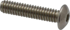 Value Collection - #8-32 UNC Hex Socket Drive, Button Screw - Grade 18-8 Stainless Steel, Uncoated, Fully Threaded, 3/4" Length Under Head - Industrial Tool & Supply