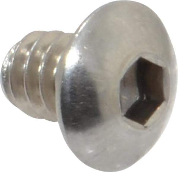 Value Collection - #10-24 UNC Hex Socket Drive, Button Screw - Grade 18-8 Stainless Steel, Uncoated, Fully Threaded, 1/4" Length Under Head - Industrial Tool & Supply