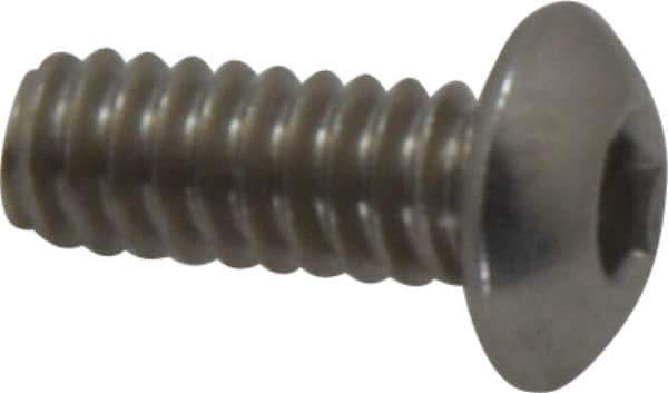Value Collection - #10-24 UNC Hex Socket Drive, Button Screw - Grade 18-8 Stainless Steel, Uncoated, Fully Threaded, 1/2" Length Under Head - Industrial Tool & Supply