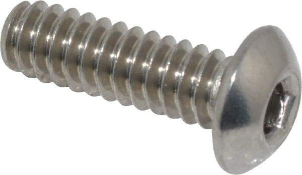 Value Collection - #10-24 UNC Hex Socket Drive, Button Screw - Grade 18-8 Stainless Steel, Uncoated, Fully Threaded, 5/8" Length Under Head - Industrial Tool & Supply