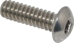 Value Collection - #10-24 UNC Hex Socket Drive, Button Screw - Grade 18-8 Stainless Steel, Uncoated, Fully Threaded, 5/8" Length Under Head - Industrial Tool & Supply