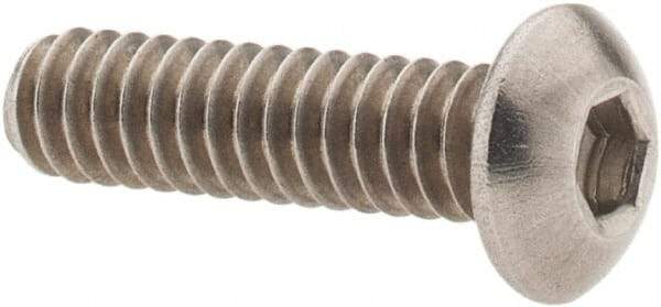 Value Collection - #10-24 UNC Hex Socket Drive, Button Screw - Grade 18-8 Stainless Steel, Uncoated, Fully Threaded, 3/4" Length Under Head - Industrial Tool & Supply