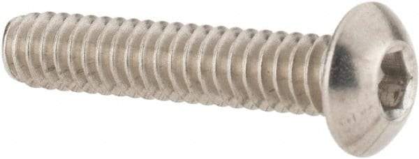 Value Collection - #10-24 UNC Hex Socket Drive, Button Screw - Grade 18-8 Stainless Steel, Uncoated, Fully Threaded, 1" Length Under Head - Industrial Tool & Supply