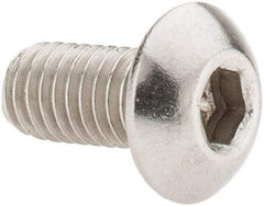 Value Collection - #10-32 UNF Hex Socket Drive, Button Screw - Grade 18-8 Stainless Steel, Uncoated, Fully Threaded, 3/8" Length Under Head - Industrial Tool & Supply
