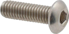 Value Collection - #10-32 UNF Hex Socket Drive, Button Screw - Grade 18-8 Stainless Steel, Uncoated, Fully Threaded, 5/8" Length Under Head - Industrial Tool & Supply