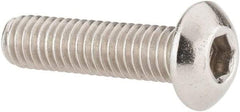 Value Collection - #10-32 UNF Hex Socket Drive, Button Screw - Grade 18-8 Stainless Steel, Uncoated, Fully Threaded, 3/4" Length Under Head - Industrial Tool & Supply