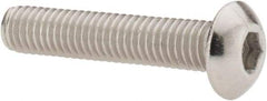 Value Collection - #10-32 UNF Hex Socket Drive, Button Screw - Grade 18-8 Stainless Steel, Uncoated, Fully Threaded, 1" Length Under Head - Industrial Tool & Supply