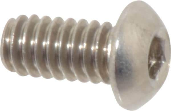 Value Collection - 1/4-20 UNC Hex Socket Drive, Button Screw - Grade 18-8 Stainless Steel, 1/2" Length Under Head - Industrial Tool & Supply
