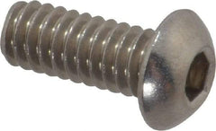 Value Collection - 1/4-20 UNC Hex Socket Drive, Button Screw - Grade 18-8 Stainless Steel, 5/8" Length Under Head - Industrial Tool & Supply