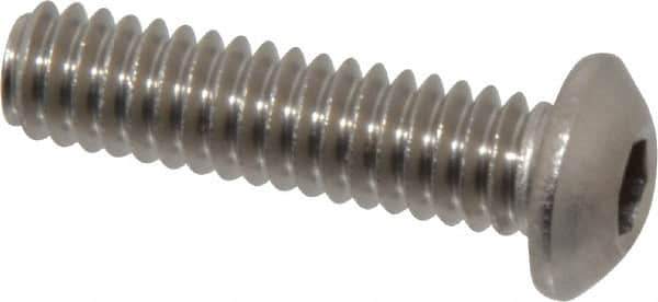 Value Collection - 1/4-20 UNC Hex Socket Drive, Button Screw - Grade 18-8 Stainless Steel, 1" Length Under Head - Industrial Tool & Supply