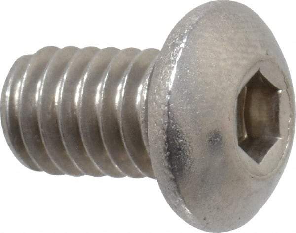 Value Collection - 5/16-18 UNC Hex Socket Drive, Button Screw - Grade 18-8 Stainless Steel, 1/2" Length Under Head - Industrial Tool & Supply