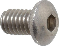Value Collection - 5/16-18 UNC Hex Socket Drive, Button Screw - Grade 18-8 Stainless Steel, 1/2" Length Under Head - Industrial Tool & Supply