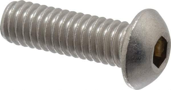 Value Collection - 5/16-18 UNC Hex Socket Drive, Button Screw - Grade 18-8 Stainless Steel, 1" Length Under Head - Industrial Tool & Supply