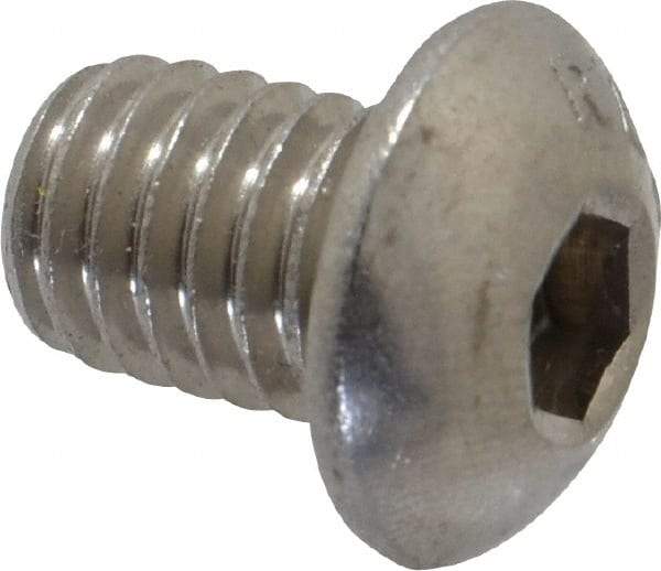 Value Collection - 3/8-16 UNC Hex Socket Drive, Button Screw - Grade 18-8 Stainless Steel, 1/2" Length Under Head - Industrial Tool & Supply