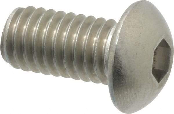 Value Collection - 3/8-16 UNC Hex Socket Drive, Button Screw - Grade 18-8 Stainless Steel, 3/4" Length Under Head - Industrial Tool & Supply