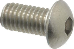 Value Collection - 3/8-16 UNC Hex Socket Drive, Button Screw - Grade 18-8 Stainless Steel, 3/4" Length Under Head - Industrial Tool & Supply