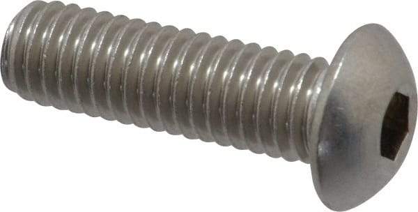 Value Collection - 3/8-16 UNC Hex Socket Drive, Button Screw - Grade 18-8 Stainless Steel, 1-1/4" Length Under Head - Industrial Tool & Supply