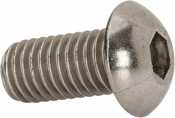 Value Collection - 1/2-13 UNC Hex Socket Drive, Button Screw - Grade 18-8 Stainless Steel, 1" Length Under Head - Industrial Tool & Supply