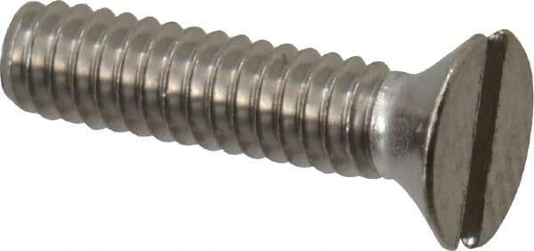 Value Collection - #2-56 UNC, 3/8" OAL Slotted Drive Machine Screw - Flat Head, Grade 18-8 Stainless Steel, Uncoated, Without Washer - Industrial Tool & Supply