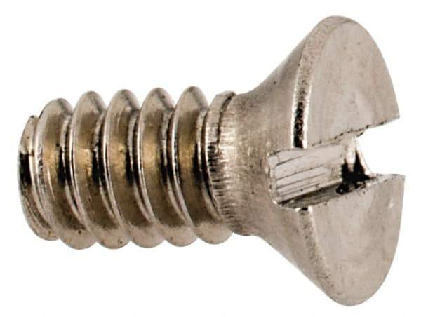 Value Collection - #4-40 UNC, 1/4" OAL Slotted Drive Machine Screw - Flat Head, Grade 18-8 Stainless Steel, Uncoated, Without Washer - Industrial Tool & Supply