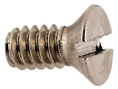 Value Collection - #4-40 UNC, 1/4" OAL Slotted Drive Machine Screw - Flat Head, Grade 18-8 Stainless Steel, Uncoated, Without Washer - Industrial Tool & Supply