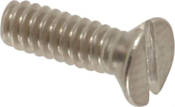 Value Collection - #4-40 UNC, 3/8" OAL Slotted Drive Machine Screw - Flat Head, Grade 18-8 Stainless Steel, Uncoated, Without Washer - Industrial Tool & Supply