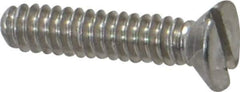 Value Collection - #4-40 UNC, 1/2" OAL Slotted Drive Machine Screw - Flat Head, Grade 18-8 Stainless Steel, Uncoated, Without Washer - Industrial Tool & Supply