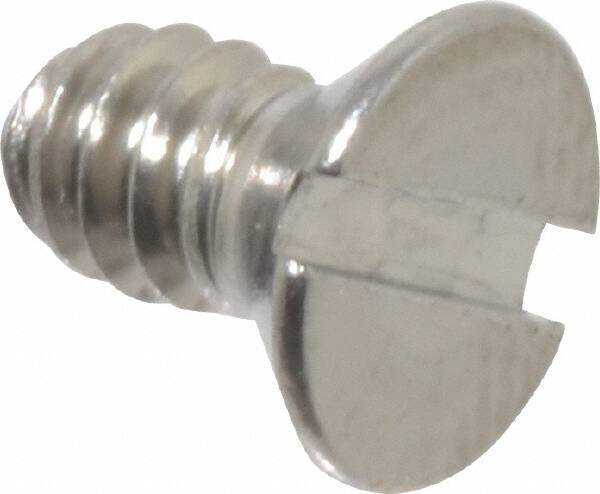 Value Collection - #6-32 UNC, 1/4" OAL Slotted Drive Machine Screw - Flat Head, Grade 18-8 Stainless Steel, Uncoated, Without Washer - Industrial Tool & Supply