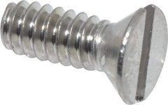 Value Collection - #6-32 UNC, 3/8" OAL Slotted Drive Machine Screw - Flat Head, Grade 18-8 Stainless Steel, Uncoated, Without Washer - Industrial Tool & Supply