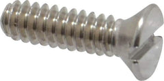 Value Collection - #6-32 UNC, 1/2" OAL Slotted Drive Machine Screw - Flat Head, Grade 18-8 Stainless Steel, Uncoated, Without Washer - Industrial Tool & Supply