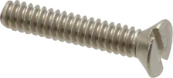 Value Collection - #6-32 UNC, 3/4" OAL Slotted Drive Machine Screw - Flat Head, Grade 18-8 Stainless Steel, Uncoated, Without Washer - Industrial Tool & Supply