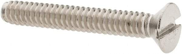Value Collection - #6-32 UNC, 1" OAL Slotted Drive Machine Screw - Flat Head, Grade 18-8 Stainless Steel, Uncoated, Without Washer - Industrial Tool & Supply