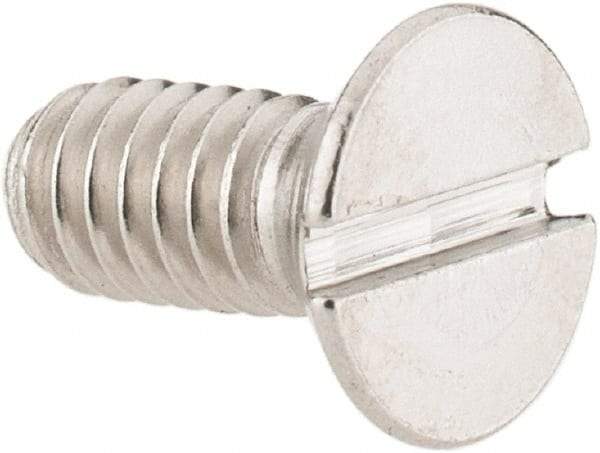 Value Collection - #8-32 UNC, 3/8" OAL Slotted Drive Machine Screw - Flat Head, Grade 18-8 Stainless Steel, Uncoated, Without Washer - Industrial Tool & Supply