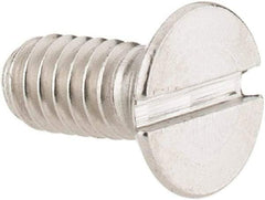 Value Collection - #8-32 UNC, 3/8" OAL Slotted Drive Machine Screw - Flat Head, Grade 18-8 Stainless Steel, Uncoated, Without Washer - Industrial Tool & Supply