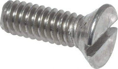 Value Collection - #8-32 UNC, 1/2" OAL Slotted Drive Machine Screw - Flat Head, Grade 18-8 Stainless Steel, Uncoated, Without Washer - Industrial Tool & Supply