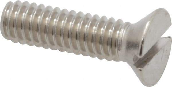 Value Collection - #8-32 UNC, 5/8" OAL Slotted Drive Machine Screw - Flat Head, Grade 18-8 Stainless Steel, Uncoated, Without Washer - Industrial Tool & Supply