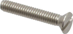 Value Collection - #8-32 UNC, 1" OAL Slotted Drive Machine Screw - Flat Head, Grade 18-8 Stainless Steel, Uncoated, Without Washer - Industrial Tool & Supply