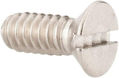 Value Collection - #10-24 UNC, 1/2" OAL Slotted Drive Machine Screw - Flat Head, Grade 18-8 Stainless Steel, Uncoated, Without Washer - Industrial Tool & Supply