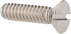 Value Collection - #10-24 UNC, 3/4" OAL Slotted Drive Machine Screw - Flat Head, Grade 18-8 Stainless Steel, Uncoated, Without Washer - Industrial Tool & Supply