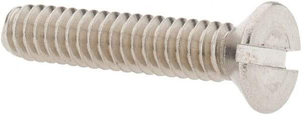 Value Collection - #10-24 UNC, 1" OAL Slotted Drive Machine Screw - Flat Head, Grade 18-8 Stainless Steel, Uncoated, Without Washer - Industrial Tool & Supply