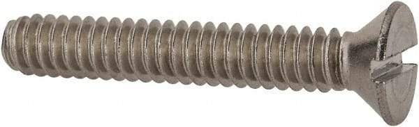 Value Collection - #10-24 UNC, 1-1/4" OAL Slotted Drive Machine Screw - Flat Head, Grade 18-8 Stainless Steel, Uncoated, Without Washer - Industrial Tool & Supply
