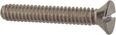 Value Collection - #10-24 UNC, 1-1/4" OAL Slotted Drive Machine Screw - Flat Head, Grade 18-8 Stainless Steel, Uncoated, Without Washer - Industrial Tool & Supply