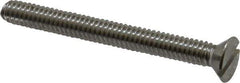 Value Collection - #10-24 UNC, 1-1/2" OAL Slotted Drive Machine Screw - Flat Head, Grade 18-8 Stainless Steel, Uncoated, Without Washer - Industrial Tool & Supply