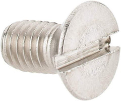 Value Collection - #10-32 UNF, 3/8" OAL Slotted Drive Machine Screw - Flat Head, Grade 18-8 Stainless Steel, Uncoated, Without Washer - Industrial Tool & Supply