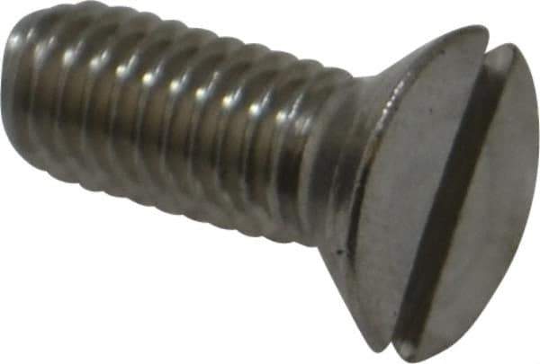 Value Collection - #10-32 UNF, 1/2" OAL Slotted Drive Machine Screw - Flat Head, Grade 18-8 Stainless Steel, Uncoated, Without Washer - Industrial Tool & Supply
