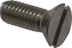 Value Collection - #10-32 UNF, 1/2" OAL Slotted Drive Machine Screw - Flat Head, Grade 18-8 Stainless Steel, Uncoated, Without Washer - Industrial Tool & Supply